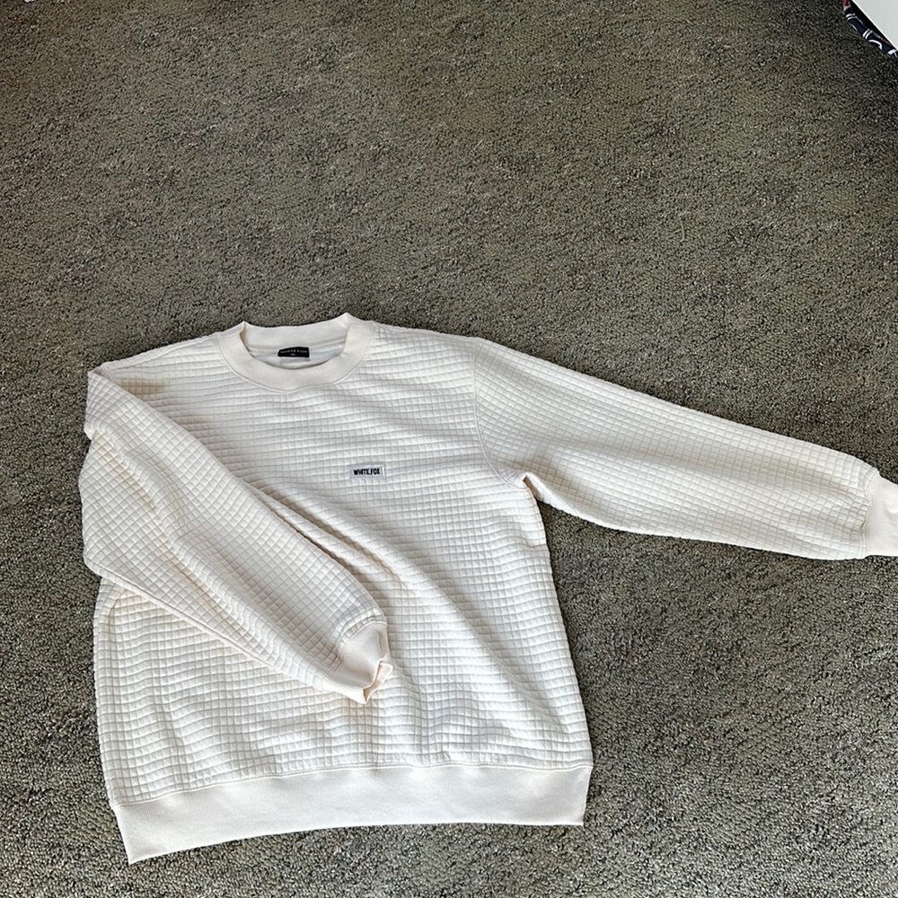 White Fox waffle knit sweater